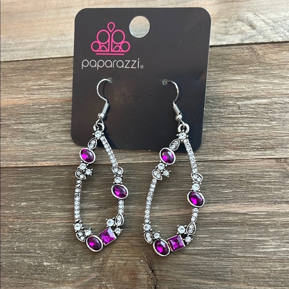 ❄️ Paparazzi | Silver and Purple Teardrop Earrings Boho Date Night - Picture 4 of 13